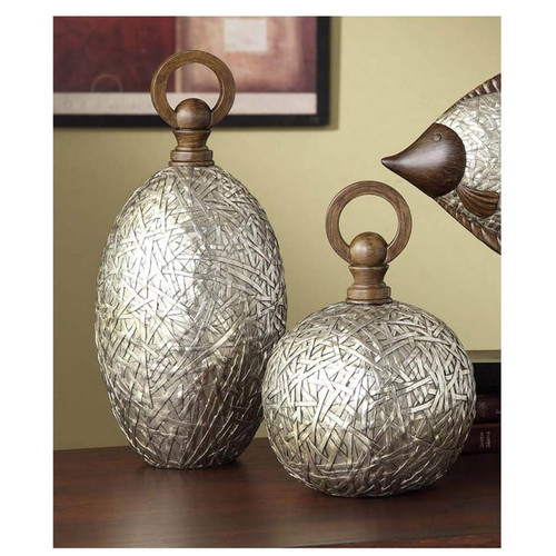 Crestview Collection Antique Silver Tinsdale 2pc Vase