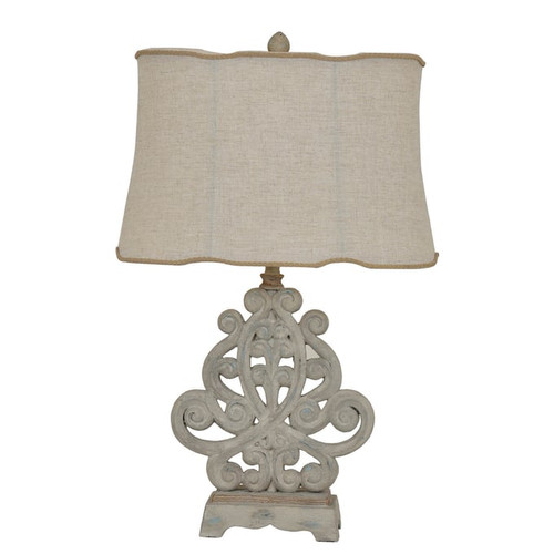 2 Crestview Collection Sarah White Washed Natural Table Lamps