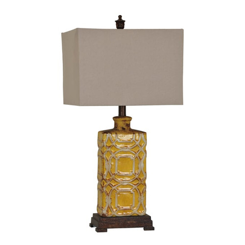 2 Crestview Collection Chatham Antique Yellow Table Lamps