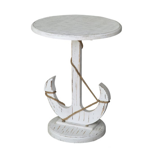 Crestview Collection Harbor Distressed White Anchor Table