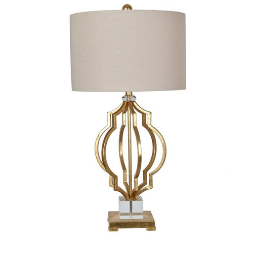 Crestview Collection Parisian Gold Leaf Oatmeal Table Lamp