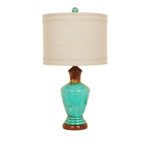 Crestview Collection Napa Distressed Turquoise Brown Table Lamp