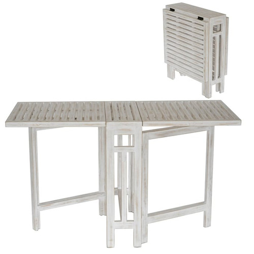 Crestview Collection Savannah White Wash Folding Dining Table
