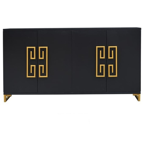 Crestview Collection Corinthian Black Gold Sideboard