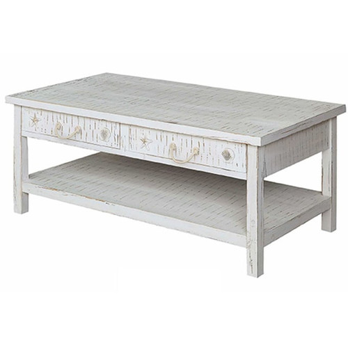 Crestview Collection White Seaside Cocktail Table
