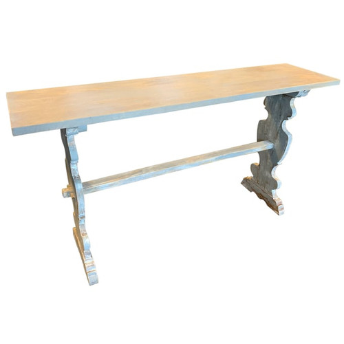 Crestview Collection Bengal Manor Distressed Grey Mango Wood Console Table