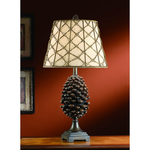 2 Crestview Collection Pine Natural Oatmeal Bluff Table Lamps