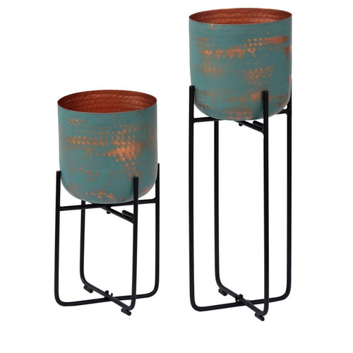 Crestview Collection Green Patina 2pc Planter