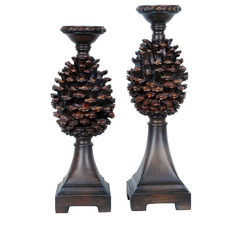 Crestview Collection Pine Bluff 2pc Candle Holder Set