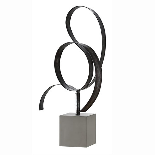 Crestview Collection Lan Black Silver Concrete Decoration