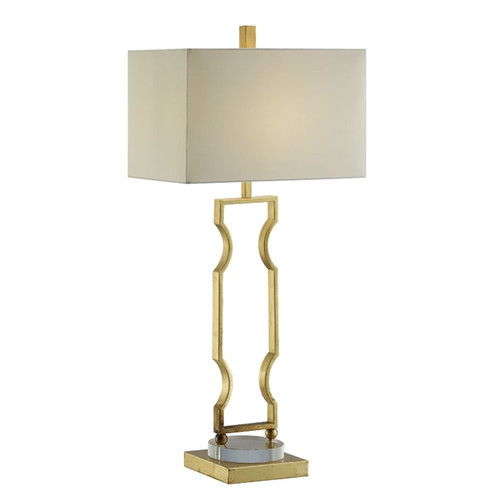 2 Crestview Collection Carlisle Gold Leaf White Table Lamps