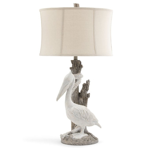 Crestview Collection Pelican White Washed Oatmeal Table Lamp