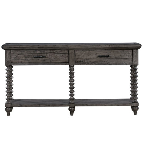 Crestview Collection Pembroke Distressed Grey Plantation Drawer Console Table