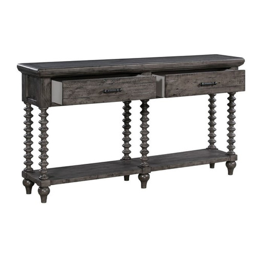 Crestview Collection Pembroke Distressed Grey Plantation Drawer Console Table