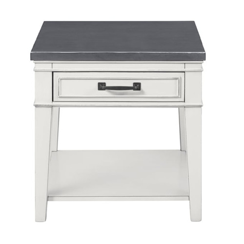 Martin Svensson Del Mar Antique White Grey End Table