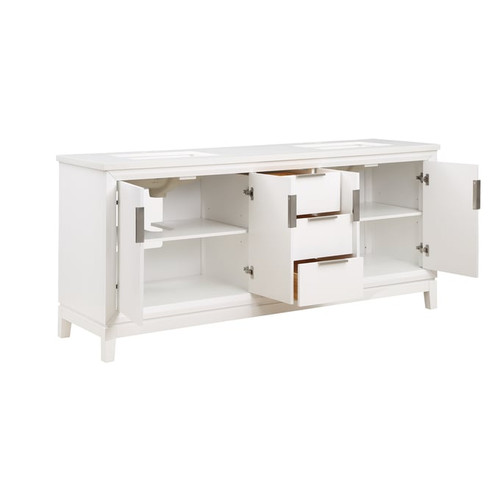 Modarte Valencia White 72 Inch Double Sink Free Standing Vanitys