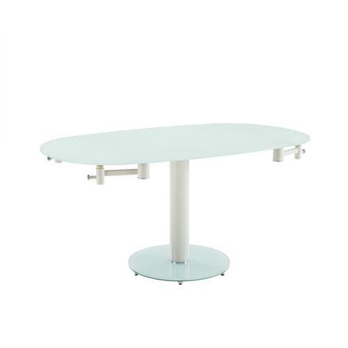Casabianca Home Thao White Glass Dining Table