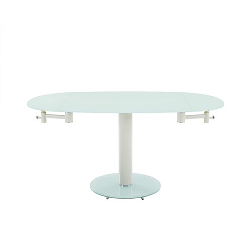 Casabianca Home Thao White Glass Dining Table