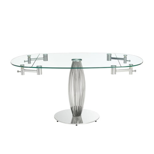 Casabianca Home Tasso Clear Extendable Dining Table