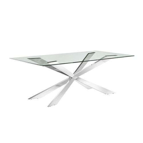 Casabianca Home Vortex Clear Glass Dining Table