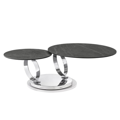 Casabianca Home Satellite Gray 3pc Coffee Table Set