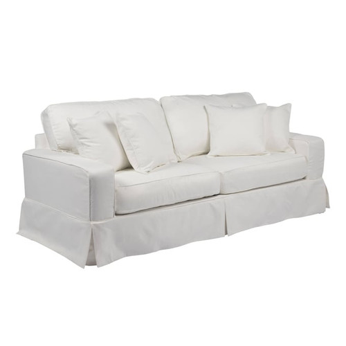 Sunset Trading Americana White Box Cushion Slipcovered Sofas