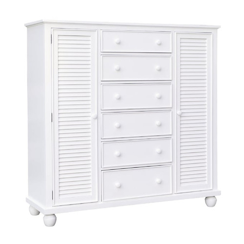 Sunset Trading White Shutter Wood Armoire