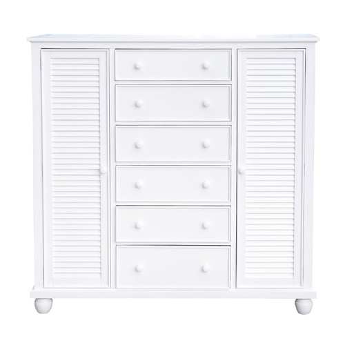 Sunset Trading White Shutter Wood Armoire