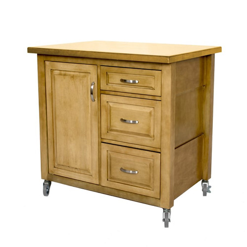 Sunset Trading Selections Distressed Light Oak Kitchen Cart