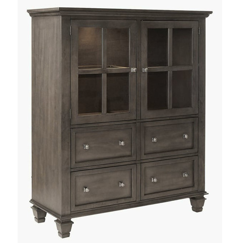 Sunset Trading Shades of Weathered Grey One Piece China Cabinet