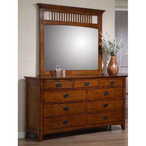 Sunset Trading Tremont Chestnut Dresser and Mirror