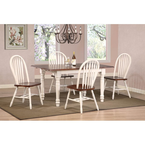 Sunset Trading Andrews White Chestnut Brown 5pc Dining Set