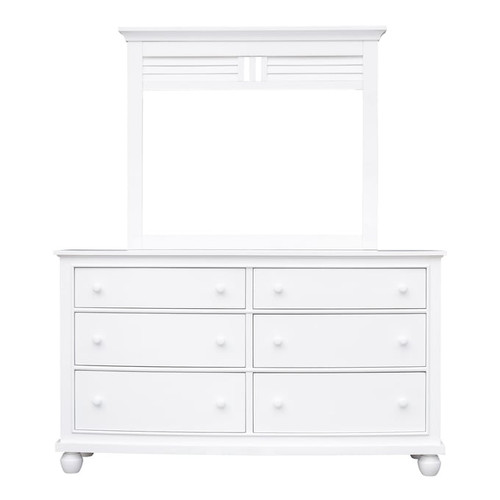 Sunset Trading Shutter White Double Dresser with Mirror