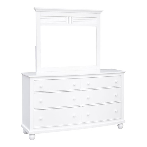 Sunset Trading Shutter White Double Dresser with Mirror