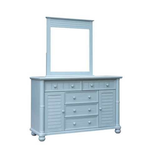 Sunset Trading Cool Breeze Beach Blue Dresser and Mirror