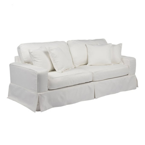 Sunset Trading Americana White 3pc Slipcover Living Room Set