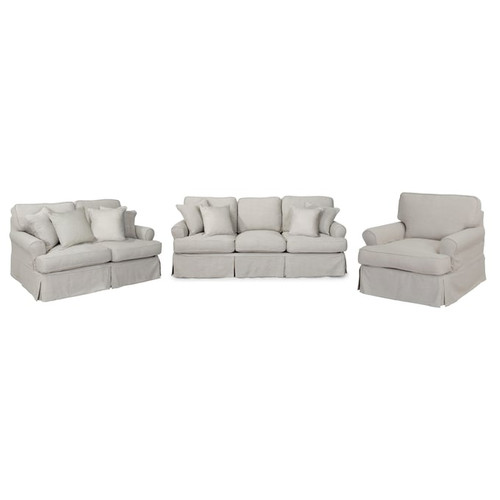 Sunset Trading Horizon Light Gray 3pc Living Room Slipcover Set