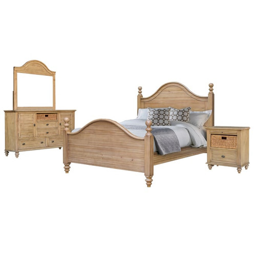 Sunset Trading Vintage Casual Maple 4pc Bedroom Set With King Bed