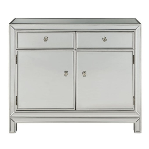 Elegant Decor Reflexion Antique Silver Nightstand