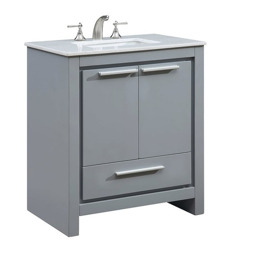 Elegant Decor Filipo Grey 30 Inch Single Bathroom Vanity Set