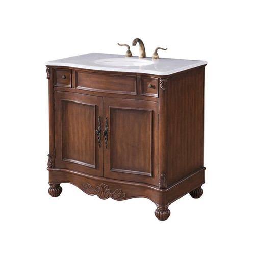 Elegant Decor Windsor Teak 36 Inch Single Bathroom Vanity