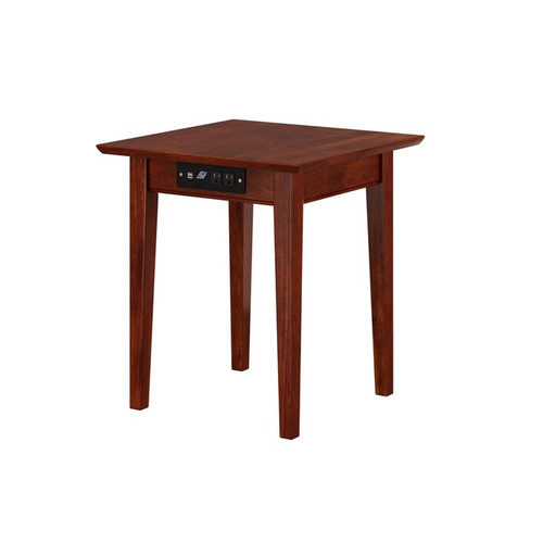 AFI Furnishings Shaker Walnut End Table with Charger