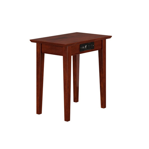 AFI Furnishings Shaker Walnut Chair Side Table with Charger