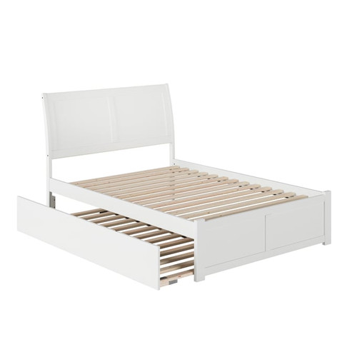 AFI Furnishings Portland White Queen Platform Bed with Footboard and Twin XL Trundle