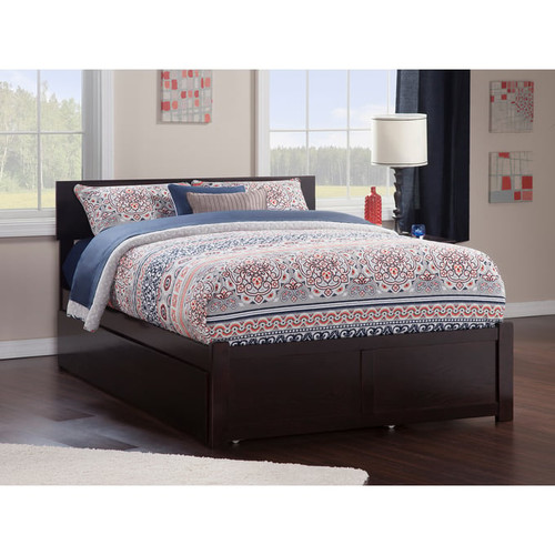 AFI Furnishings Orlando King Platform Bed with Footboard and Twin XL Trundle