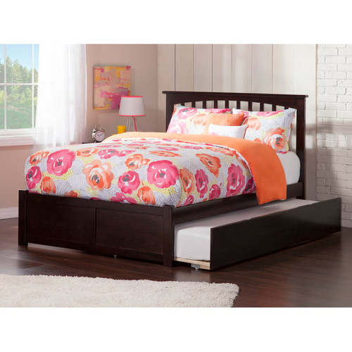 AFI Furnishings Mission King Platform Bed with Footboard and Twin XL Trundle