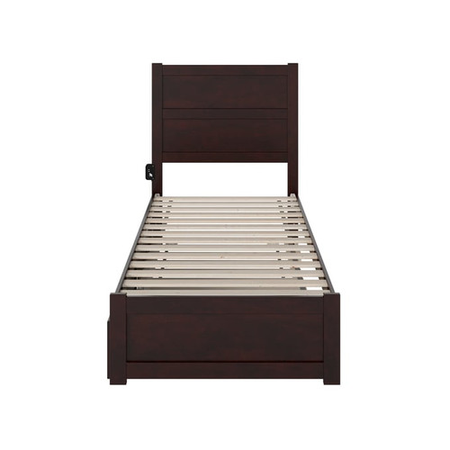 AFI Furnishings NoHo Espresso Twin Trundle Beds with Footboard
