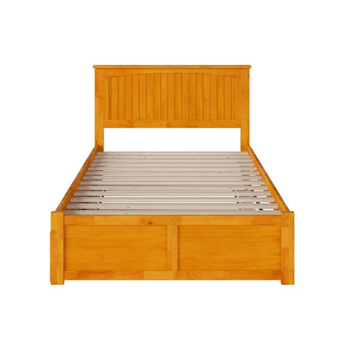 AFI Furnishings Nantucket Caramel Full Platform Bed With Trundle And Panel Footboard