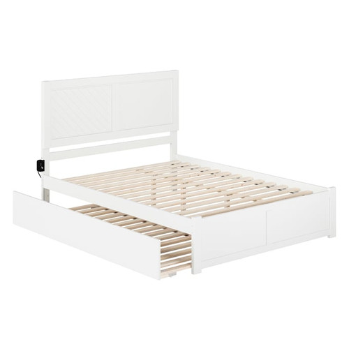 AFI Furnishings Canyon White Platform Bed with Footboard And Twin XL Trundle