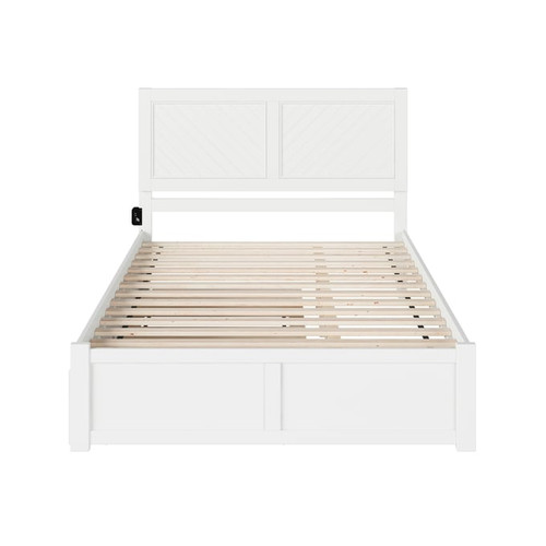 AFI Furnishings Canyon White Platform Bed with Footboard And Twin XL Trundle